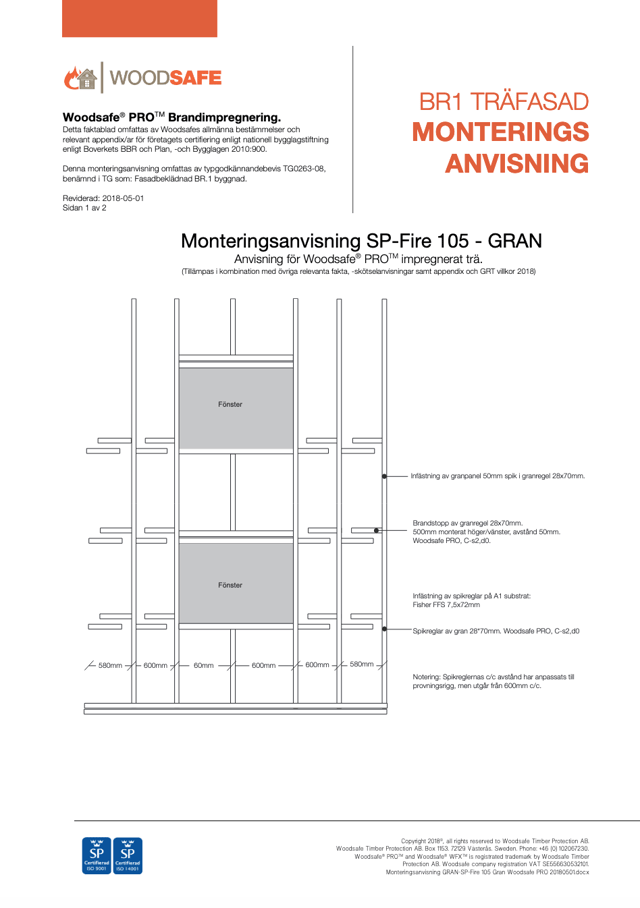 Mounting instruction Spruce panel (Swedish)