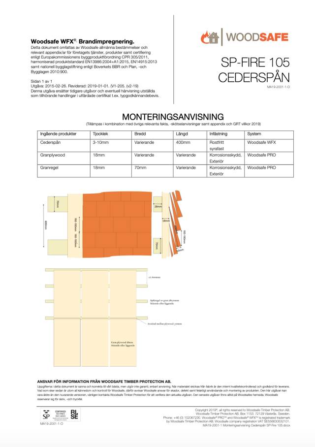 Monteringsskiss Cederspån (WRC Shingle)