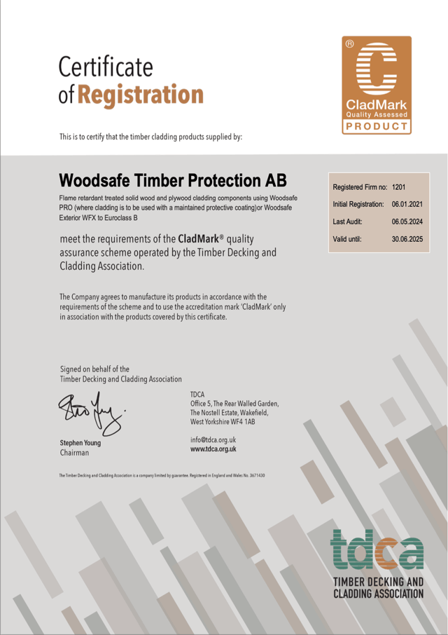 TDCA CladMark accredited