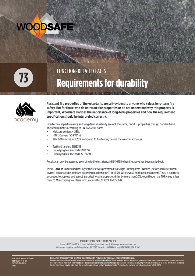 Requirements for durability
